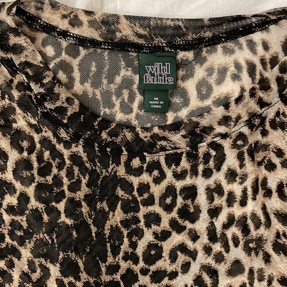 Wild Fable Leopard Print Mesh Shirt - Picture 2 of 3